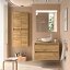 Mueble de baño Noja suspendido 2 cajones sobre encimera roble africa de Salgar